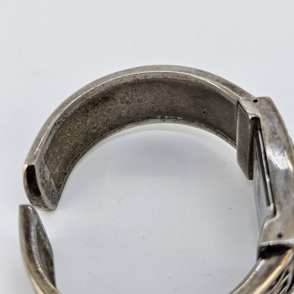 Faded Glory Women's Cuff Watch 20MM White Dial Black Gray Band 5" New Battery‎ - Picture 12 of 14